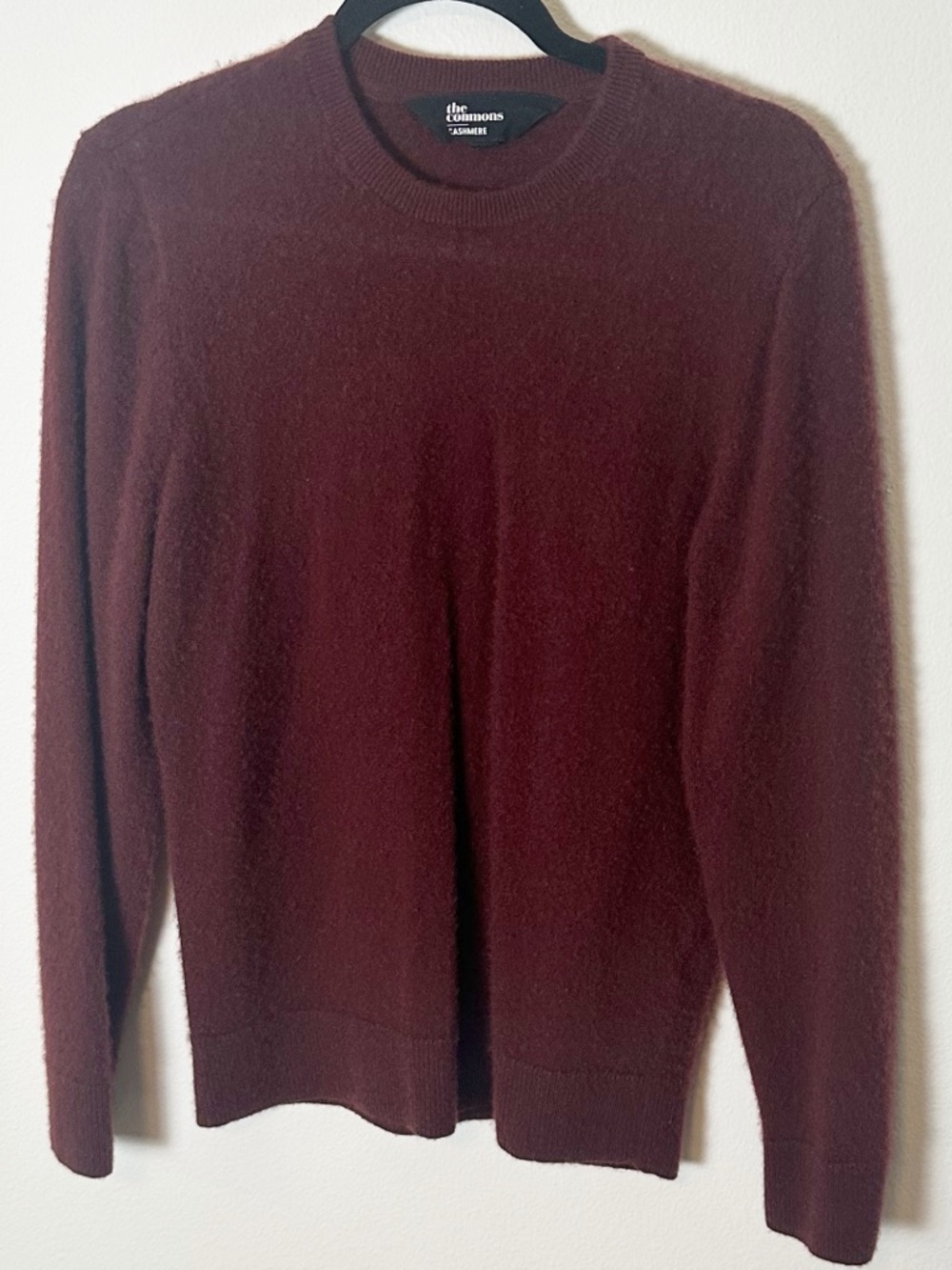 The Commons 100% Cashmere Crewneck Sweater Burgundy Red Brown Medium - Picture 7 of 7